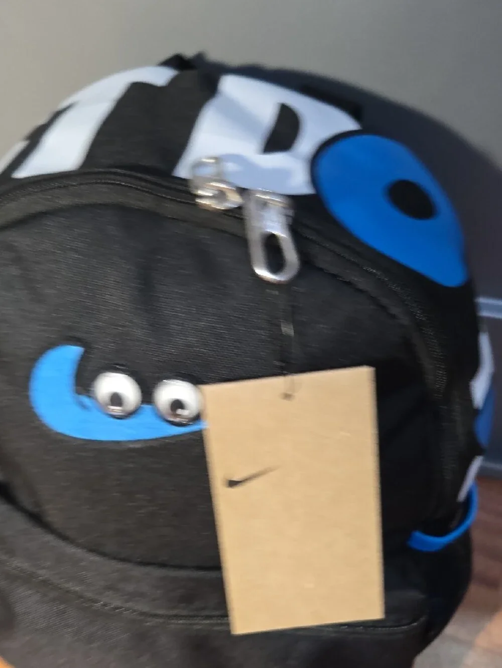 Nike Black & Blue Kids Mini Backpack with Playful Swoosh Nwt Fashion